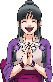 😄 Maya Fey Ace Attorney 笑顔, アニメ, 幸せ, 可愛い, 女の子 telegram sticker