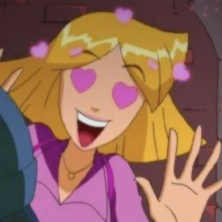 😍 Clover Totally Spies! cartoon, totally spies, clover, love, hearts, animated telegram sticker