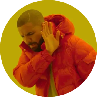 🙅‍♂️ Drake มีม, เดรก, ปฏิเสธ, ปฏิกิริยา, ไม่ชอบ, ไม่ telegram sticker