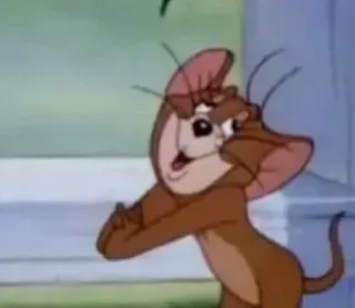🆎 Jerry Mouse cartoon, muis, grappig, meme whatsapp sticker