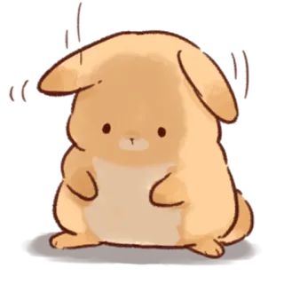 😔 bunny, rabbit, cute, animal, cartoon, sticker telegram sticker