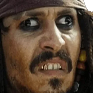 💩 Jack Sparrow Pirates of the Caribbean bajak laut, kapten, Sparrow, Johnny Depp, Disney telegram sticker
