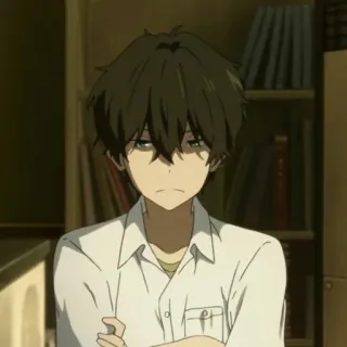 🎐 Houtarou Oreki Hyouka anime, character, Houtarou Oreki, Hyouka, manga telegram sticker