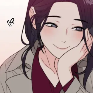 🙂 пф 여자, 미소, 만화, 애니메이션 telegram sticker