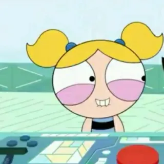 🎀 Bubbles Powerpuff Girls Kartun, Gelembung, The Powerpuff Girls, Pirang, Animasi, Karakter telegram sticker