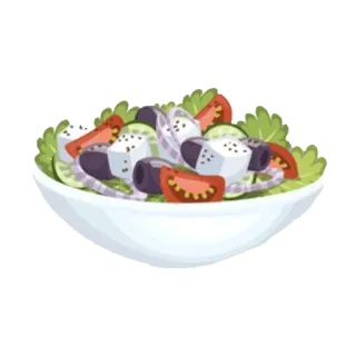 🥗 ensalada, comida, ensalada griega, verduras, saludable telegram sticker