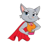 🦸‍♀️ 猫, 卡通, 超级英雄, 披风, 粉色 telegram sticker