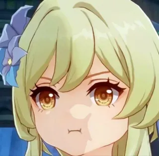 😑 Lumine Genshin Impact Anime, Jeu vidéo, Expression, Mignon, Lumine, Genshin Impact whatsapp sticker