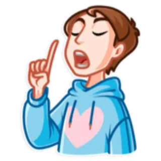 ☝️ Cartoon, Figur, Zeigen, Emoji, Sticker telegram sticker