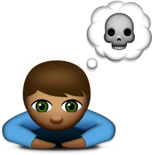 💀 Emoji, Caveira, Pensando, Morte, Sombrero telegram sticker