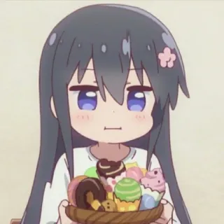 🎐 Anime, Chica, Postres, Lindo, Comida, Dibujos animados telegram sticker