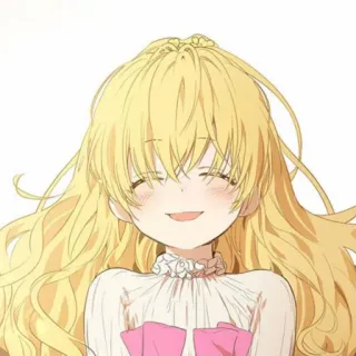👑 Anime, Manga, Dessin animé, Fille, Sourire, Mignon, Illustration telegram sticker