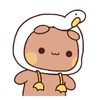 😇 gấu, vịt, động vật, dễ thương, hoạt hình telegram sticker