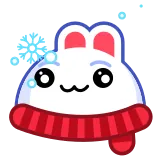 ❄️ coniglio, inverno, sciarpa, carino, cartone animato telegram sticker