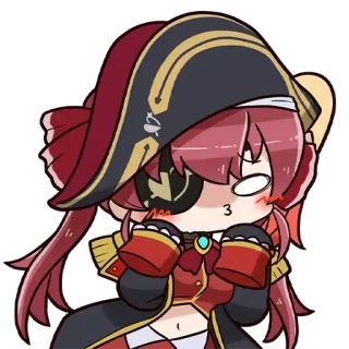😘 Houshou Marine Аниме, VTuber, Пират, Милый, Фанатское творчество, Hololive whatsapp sticker