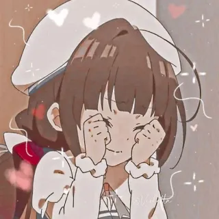 💗 @Violettita Anime, Chica, Lindo, Dibujos animados, Kawaii telegram sticker