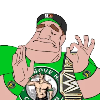 👌 John Cena U C John Cena, WWE, Wrestling, Meme, Cartoon, Celebration telegram sticker