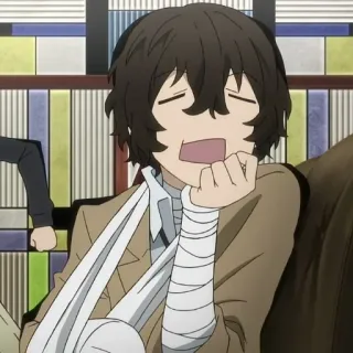🍩 Dazai Osamu Bungou Stray Dogs Anime, Manga, Dazai, Bungou Stray Dogs, Karakter telegram sticker