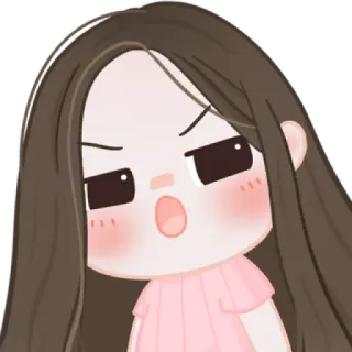🧁 cartoon, girl, angry, cute telegram sticker