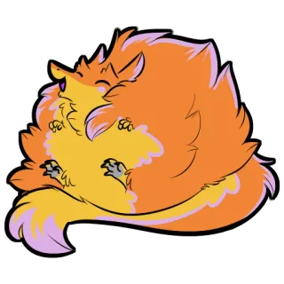 😝 cartoon, animal, cute, illustration, fox, orange, furry telegram sticker