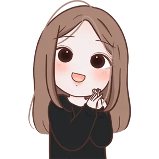 😃 Cartoon, Schattig, Meisje, Chibi, Anime, Illustratie, Kawaii telegram sticker