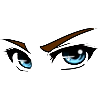 👀 olhos de anime, olhos, olhos azuis, olhar fixo, ilustração telegram sticker