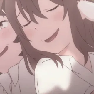 🌷 animé, fille, souriant, amitié, mignon, dessin animé telegram sticker