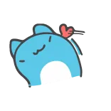 ❤️ gatto, animale, carino, cuore, blu, cartone animato telegram sticker