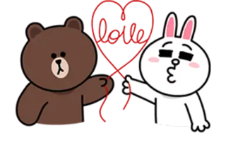 ❤ love медведь, кролик, любовь, мультфильм, сердце, милый, каваий whatsapp sticker