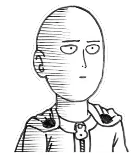 😨 Saitama One-Punch Man Saitama, One-Punch Man, anime, manga, hero, bald telegram sticker