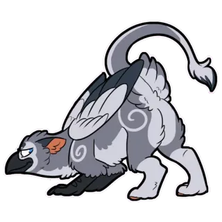 🍑 grifo, criatura mítica, fantasia, animal, águia, leão telegram sticker