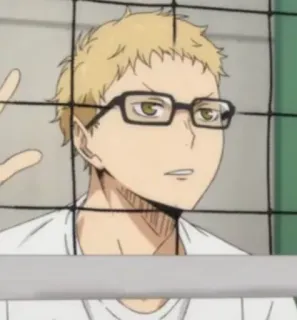 ✨ Kei Tsukishima Haikyuu!! anime, manga, sports, volleyball, glasses, Kei Tsukishima, Haikyuu!! telegram sticker