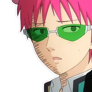 ☹️ Saiki Kusuo The Disastrous Life of Saiki K. Anime, Mangá, Saiki K, Saiki Kusuo, Psíquico, Cabelo rosa telegram sticker