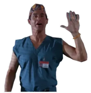 ✋ man, person, medical, doctor, surgical gown, healthcare telegram sticker