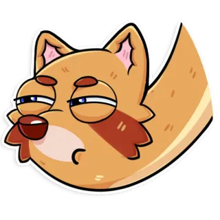 😑 kartun, binatang, rubah, lelah, lucu, imut, karakter telegram sticker
