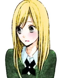 🖤 Anime, Manga, Fille, Cheveux blonds, Personnage, Portrait telegram sticker