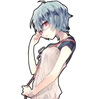 🤓 Anime, Lunettes, Fille, Mignon, Illustration, Art numérique telegram sticker