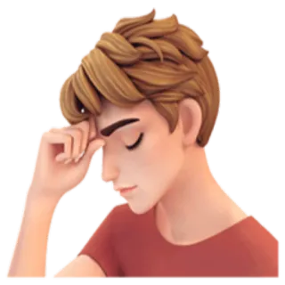 😶 triste, frustré, contrarié, inquiet, homme, pensif, emo whatsapp sticker
