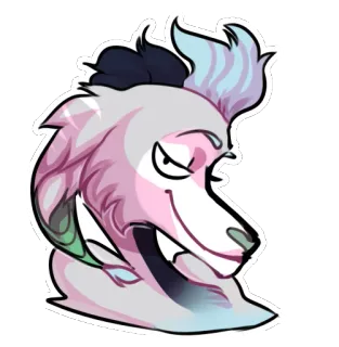 😘 Furry, Anthropomorphe, Cartoon, Animal, Loup, Personnage, Illustration, Autocollant whatsapp sticker