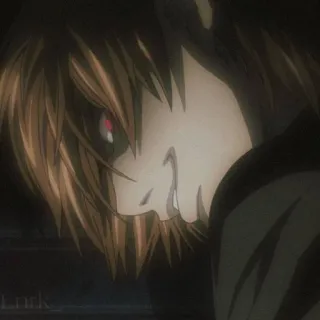 🌟 Light Yagami Death Note anime, manga, Death Note, Light Yagami, villain, evil, dark telegram sticker