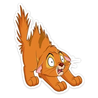 😳 Oliver Oliver & Company mèo, sợ hãi, hoạt hình, Disney, phim hoạt hình, mèo con, cam telegram sticker