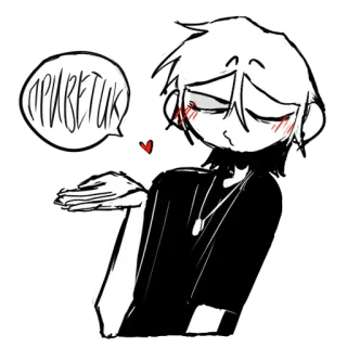 😘 ПРИВЕТИК 挨拶, 漫画, こんにちは, ロシア, キャラクター, 手を振る telegram sticker