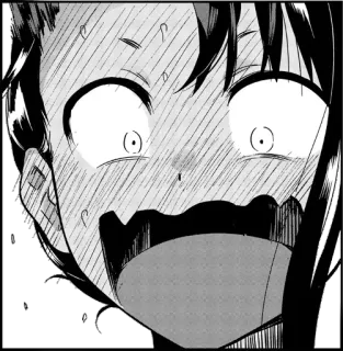 😱 anime, manga, impactado, asustado, reacción, expresión telegram sticker