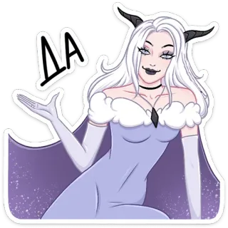 👍 AA demon, hoorns, schurk, anime, duivel, cartoon telegram sticker
