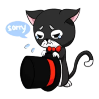 😔 sorry gato, desculpa, desculpa, triste, lágrimas, desenho animado, fofo telegram sticker