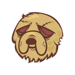 ☺️ cane, zombie, cartone animato, non morto, inquietante, illustrazione telegram sticker