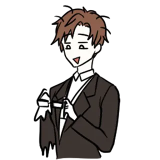 🙂 漫画, 男, スーツ, イラスト, キャラクター telegram sticker