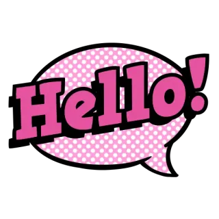 🥵 Hello! ciao, saluto, fumetto, comunicazione, amichevole telegram sticker