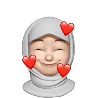 🥰 Emoji, Femme, Hijab, Amour, Coeurs, Islam telegram sticker