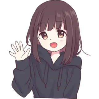 👋 Anime, Kartun, Gadis, Lucu, Karakter, Melambai telegram sticker